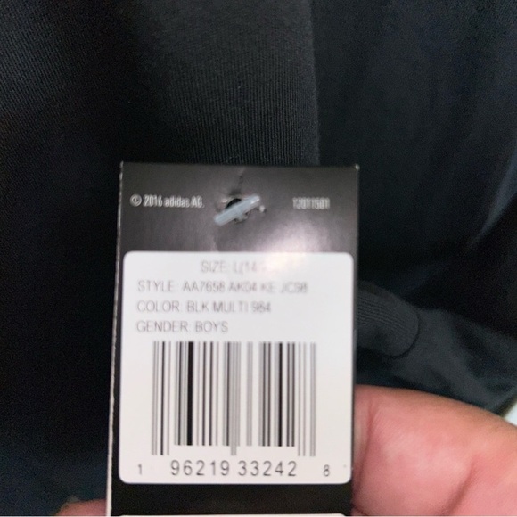 Adidas Kids Black Hoodie with Colorful Sleeve Graphics - Picture 5 of 5